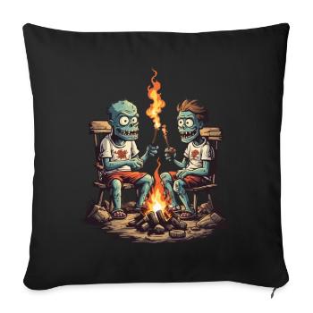Zombie Campfire Halloween Cartoon Magic - Sofa pillowcase 17,3'' x 17,3'' (45 x 45 cm) - black - Front