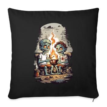 Zombie Camping Halloween Kids Cartoon - Sofa pillowcase 17,3'' x 17,3'' (45 x 45 cm) - black - Front