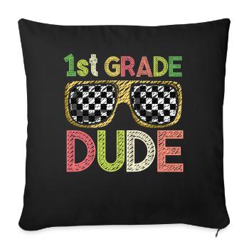 Professeur de maternelle Drôle Étudiant 1er Diplôme - Housse de coussin décorative 45 x 45 cm - noir - Devant