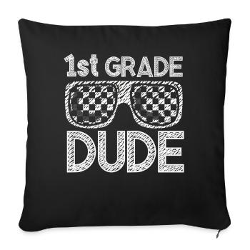 Professeur de maternelle Drôle Étudiant 1er Diplôme - Housse de coussin décorative 45 x 45 cm - noir - Devant