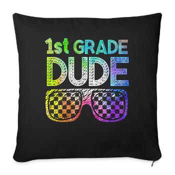 Professeur de maternelle Drôle Étudiant 1er Diplôme - Housse de coussin décorative 45 x 45 cm - noir - Devant