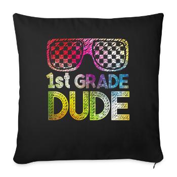 Professeur de maternelle Drôle Étudiant 1er Diplôme - Housse de coussin décorative 45 x 45 cm - noir - Devant