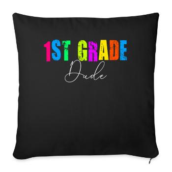 Professeur de maternelle Drôle Étudiant 1er Diplôme - Housse de coussin décorative 45 x 45 cm - noir - Devant