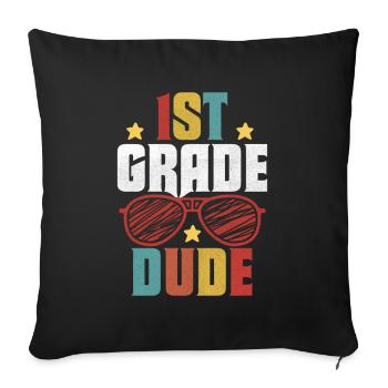 Professeur de maternelle Drôle Étudiant 1er Diplôme - Housse de coussin décorative 45 x 45 cm - noir - Devant
