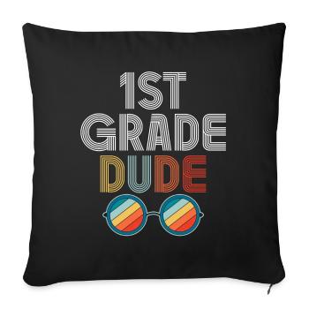 Professeur de maternelle Drôle Étudiant 1er Diplôme - Housse de coussin décorative 45 x 45 cm - noir - Devant
