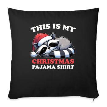 Raccoon Christmas Pajamas Raccoons - Sofa pillowcase 17,3'' x 17,3'' (45 x 45 cm) - black - Front