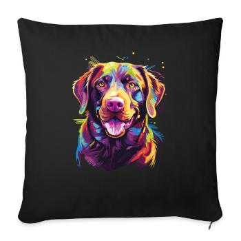 Wasserfarben Farbenfroher Chesapeake Bay Retriever - Sofakissenbezug 45 x 45 cm - Schwarz - Vorne