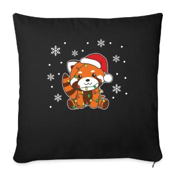 Red Panda Christmas Winter Animals Red Pandas - Sofa pillowcase 17,3'' x 17,3'' (45 x 45 cm) - black - Front
