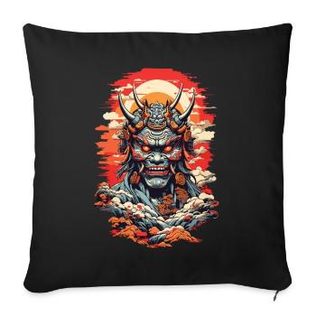 Japanese Oni Demon Vaporwave Vintage Design - Sofa pillowcase 17,3'' x 17,3'' (45 x 45 cm) - black - Front