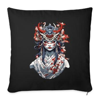 Japanese Oni Demon Vintage Aesthetic Design - Sofa pillowcase 17,3'' x 17,3'' (45 x 45 cm) - black - Front