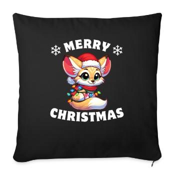 Santa Hat Christmas Fairy Lights Fennec - Sofa pillowcase 17,3'' x 17,3'' (45 x 45 cm) - black - Front