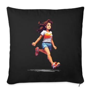 Retro Gamer Pixel Vintage Gaming Fun Design - Sofa pillowcase 17,3'' x 17,3'' (45 x 45 cm) - black - Front