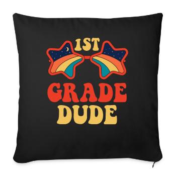 Professeur de maternelle Drôle Étudiant 1er Diplôme - Housse de coussin décorative 45 x 45 cm - noir - Devant