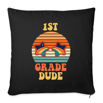 Professeur de maternelle Drôle Étudiant 1er Diplôme - Housse de coussin décorative 45 x 45 cm - noir - Devant