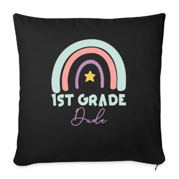 Professeur de maternelle Drôle Étudiant 1er Diplôme - Housse de coussin décorative 45 x 45 cm - noir - Devant