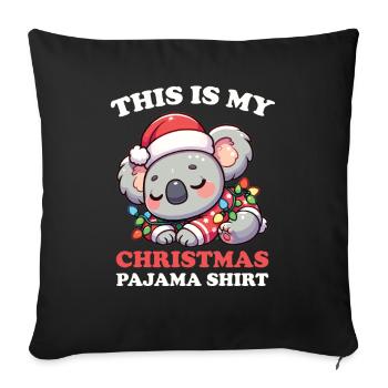 Pyjama de Noël Koala Koalas - Housse de coussin décorative 45 x 45 cm - noir - Devant