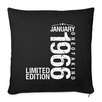 January 1966 January Anniversary January 1966 - Sofa pillowcase 17,3'' x 17,3'' (45 x 45 cm) - black - Front