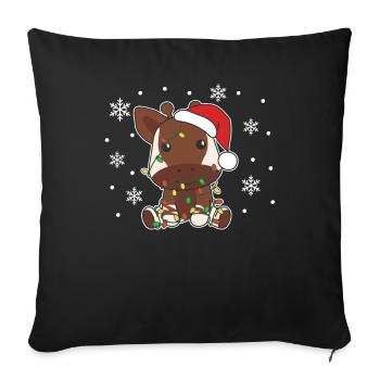 Okapi Christmas Winter Animals Okapis - Sofa pillowcase 17,3'' x 17,3'' (45 x 45 cm) - black - Front