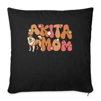 Akita Groovy Akita mom - Sofa pillowcase 17,3'' x 17,3'' (45 x 45 cm) - black - Front