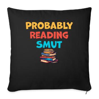 Probably Reading Smut Vintage Books Smut - Sofa pillowcase 17,3'' x 17,3'' (45 x 45 cm) - black - Front