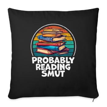 Probably Reading Smut Vintage Books Smut - Sofa pillowcase 17,3'' x 17,3'' (45 x 45 cm) - black - Front