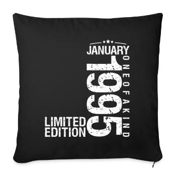 January 1995 January Anniversary January 1995 - Sofa pillowcase 17,3'' x 17,3'' (45 x 45 cm) - black - Front