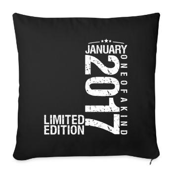 Januar 2017 Januar Jubiläum Januar 2017 - Sofakissenbezug 45 x 45 cm - Schwarz - Vorne