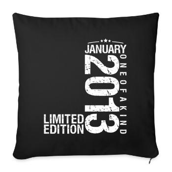 Januar 2013 Januar Jubiläum Januar 2013 - Sofakissenbezug 45 x 45 cm - Schwarz - Vorne