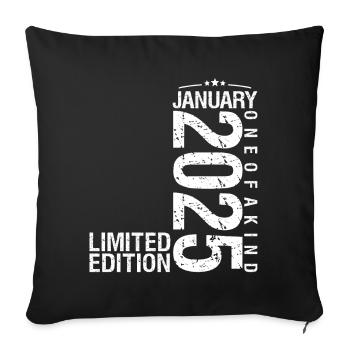January 2025 January Anniversary January 2025 - Sofa pillowcase 17,3'' x 17,3'' (45 x 45 cm) - black - Front
