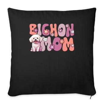 Bichon Frise Groovy Bichon Mom - Sofakissenbezug 45 x 45 cm - Schwarz - Vorne