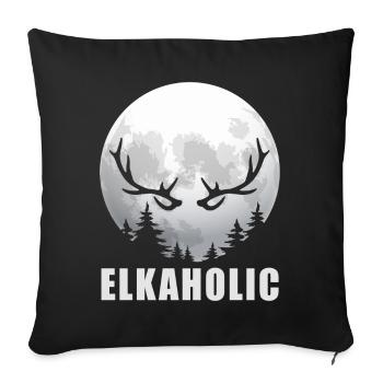 Elk Hunting Elkaholic Hunters - Sofa pillowcase 17,3'' x 17,3'' (45 x 45 cm) - black - Front