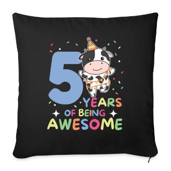 Vache pour les enfants de 5 ans - Housse de coussin décorative 45 x 45 cm - noir - Devant