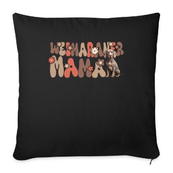 Braque de Weimar Groovy Braque de Weimar Maman - Housse de coussin décorative 45 x 45 cm - noir - Devant