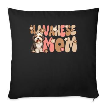 Havaneser Groovy Havanese Mom - Sofa pillowcase 17,3'' x 17,3'' (45 x 45 cm) - black - Front