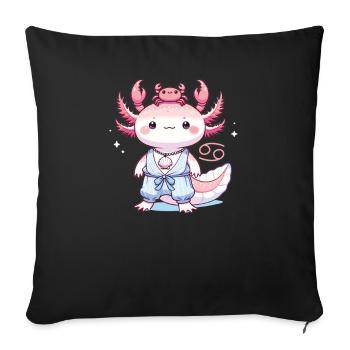 Axolotl as a Cancer Zodiac Sign - Sofa pillowcase 17,3'' x 17,3'' (45 x 45 cm) - black - Front