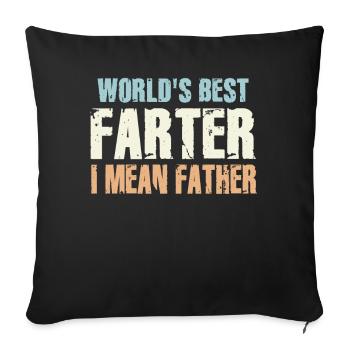 Le meilleur péteur du monde, je veux dire le père - Housse de coussin décorative 45 x 45 cm - noir - Devant