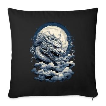 Majesty of the Moon Dragon - Sofa pillowcase 17,3'' x 17,3'' (45 x 45 cm) - black - Front