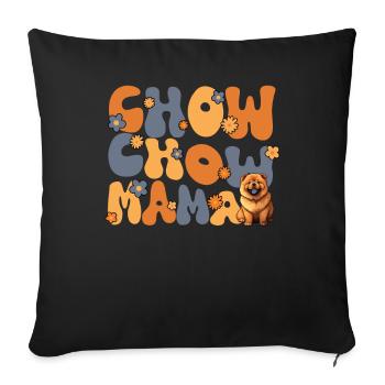 Chow Chow Groovy Chow Chow mama - Sofakissenbezug 45 x 45 cm - Schwarz - Vorne