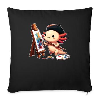 Painter Art Artist Axolotl - Sofa pillowcase 17,3'' x 17,3'' (45 x 45 cm) - black - Front