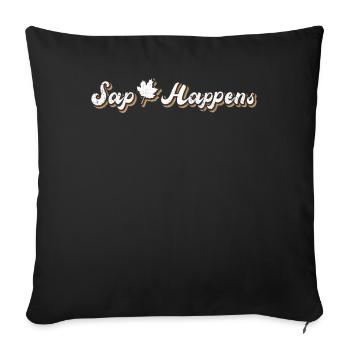 Maple Syrup Tree Tapping Funny Autumn - Sofa pillowcase 17,3'' x 17,3'' (45 x 45 cm) - black - Front