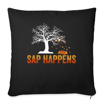 Maple Syrup Tree Tapping Funny Autumn - Sofa pillowcase 17,3'' x 17,3'' (45 x 45 cm) - black - Front