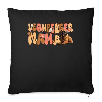 Leonberger Groovy Leonberger Mom - Sofa pillowcase 17,3'' x 17,3'' (45 x 45 cm) - black - Front