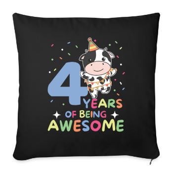 Vache pour les enfants de 4 ans - Housse de coussin décorative 45 x 45 cm - noir - Devant