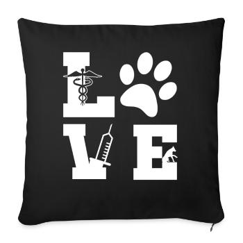 Tierliebhaber Veterinärassistent - Sofakissenbezug 45 x 45 cm - Schwarz - Vorne