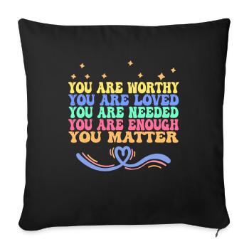 Depression and Bipolar Awareness: - Sofa pillowcase 17,3'' x 17,3'' (45 x 45 cm) - black - Front