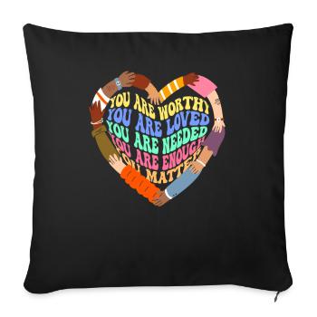 Depression and Bipolar Awareness: - Sofa pillowcase 17,3'' x 17,3'' (45 x 45 cm) - black - Front