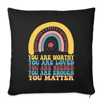 Depression and Bipolar Awareness: - Sofa pillowcase 17,3'' x 17,3'' (45 x 45 cm) - black - Front