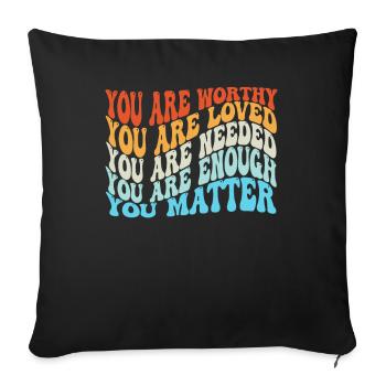 Depression and Bipolar Awareness: - Sofa pillowcase 17,3'' x 17,3'' (45 x 45 cm) - black - Front