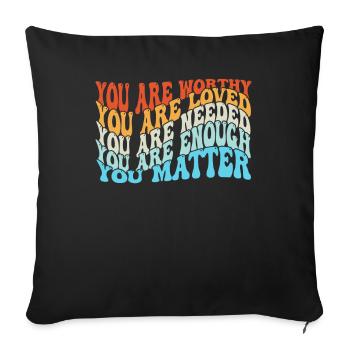 Depression and Bipolar Awareness: - Sofa pillowcase 17,3'' x 17,3'' (45 x 45 cm) - black - Front