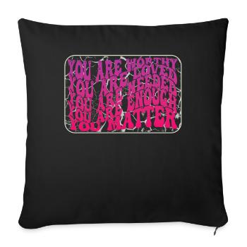 Depression and Bipolar Awareness: - Sofa pillowcase 17,3'' x 17,3'' (45 x 45 cm) - black - Front